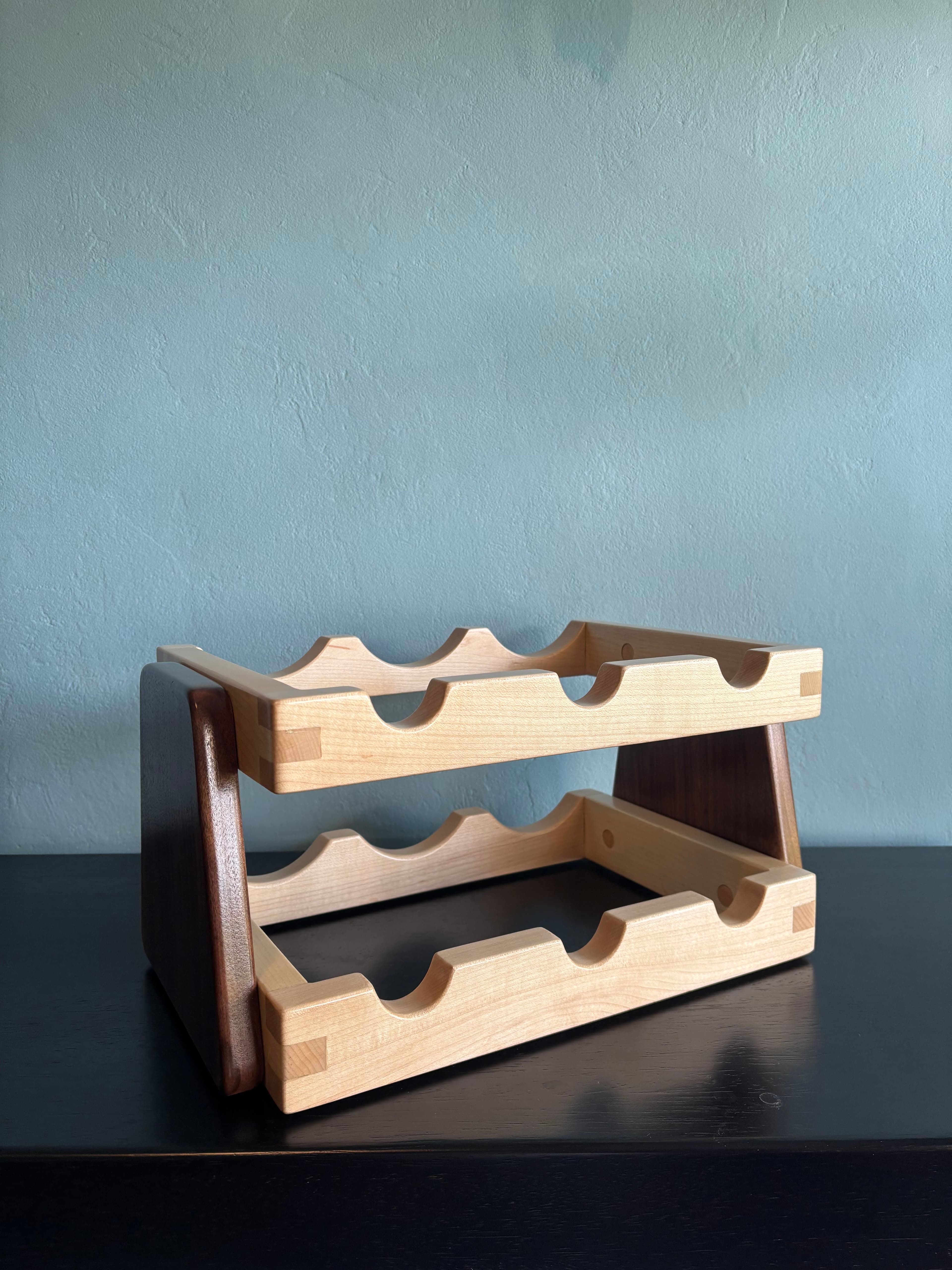 Maple and walnut wine rack